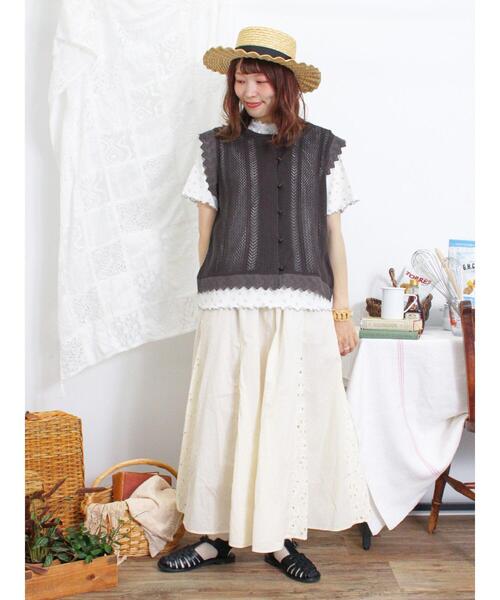 Samansa Mos2（サマンサ モスモス）の「オーバーレースパネル切替スカート（スカート・レディース・ブラック/キナリ/モカ・F）」の10枚目の写真