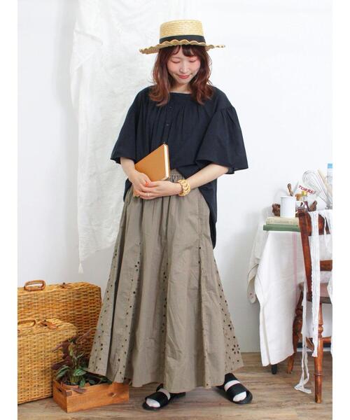 Samansa Mos2（サマンサ モスモス）の「オーバーレースパネル切替スカート（スカート・レディース・ブラック/キナリ/モカ・F）」の13枚目の写真