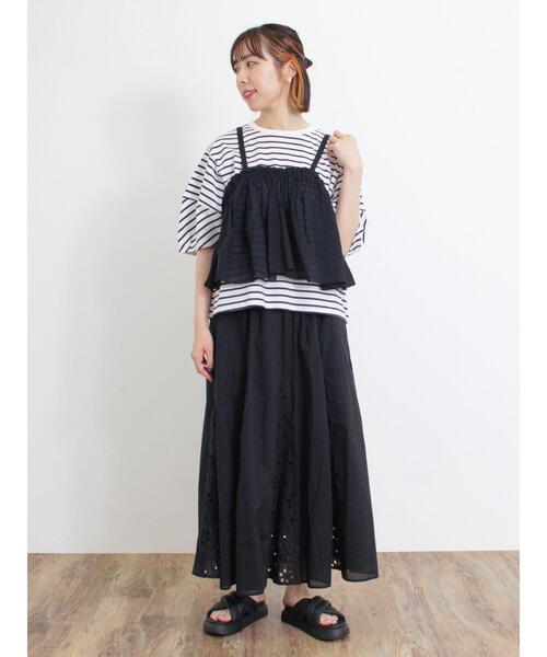 Samansa Mos2（サマンサ モスモス）の「オーバーレースパネル切替スカート（スカート・レディース・ブラック/キナリ/モカ・F）」の18枚目の写真