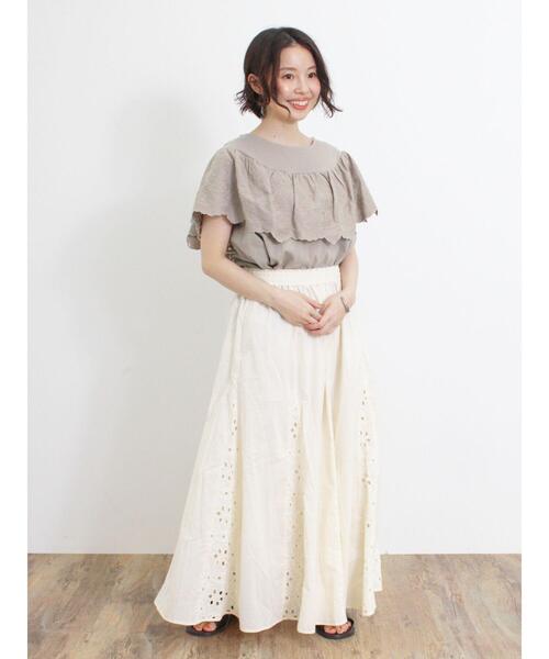 Samansa Mos2（サマンサ モスモス）の「オーバーレースパネル切替スカート（スカート・レディース・ブラック/キナリ/モカ・F）」の21枚目の写真