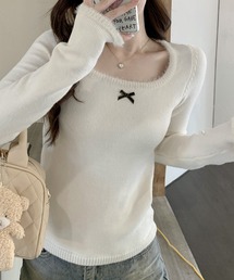 チビリボン デザインリブニット
