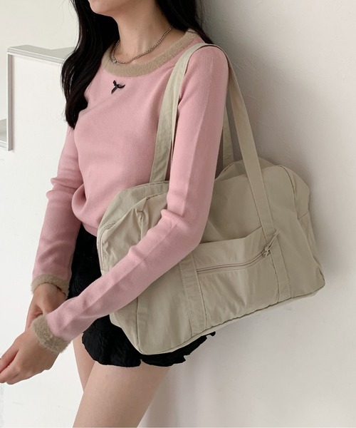Teem Store（チームストア）の「チビリボン デザインリブニット（Tシャツ/カットソー・レディース・アイボリー/ピンク・F）」の19枚目の写真
