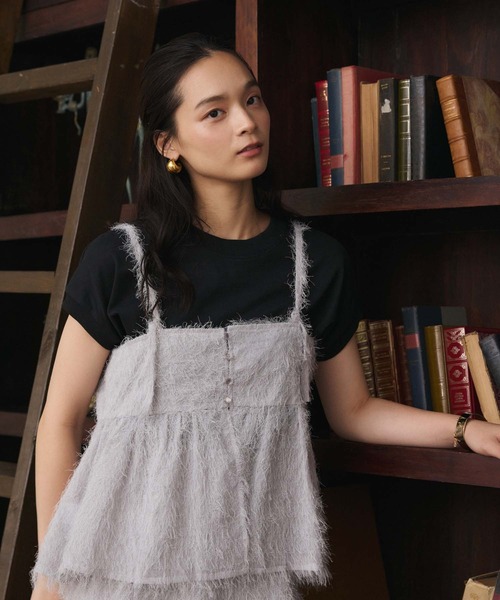 fifth（フィフス）の「シャギーキャミプルオーバー（キャミソール・レディース・ライトグレー/スモークピンク/ブラック・M）」の3枚目の写真