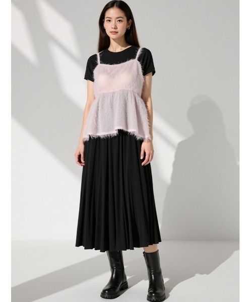 fifth（フィフス）の「シャギーキャミプルオーバー（キャミソール・レディース・ライトグレー/スモークピンク/ブラック・M）」の4枚目の写真