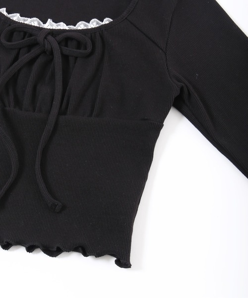 PHILLY（フィリー）の「【PHILLY】レースレイヤードリブトップス（Tシャツ/カットソー・レディース・グレー/アイボリー/ブラック・FREE）」の19枚目の写真