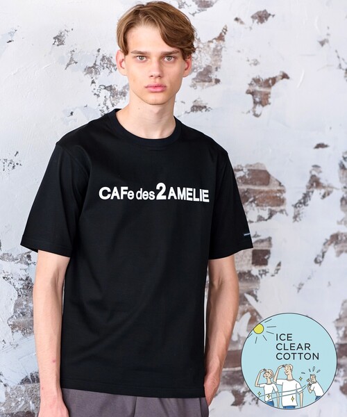 DRESSTERIOR(ドレステリア)の「◆【接触冷感/抗菌防臭/消臭】ICE CLEAR COTTON ロゴTシャツ(Tシャツ/カットソー・メンズ・ホワイト/ブラック/ダークブラウン・90/91/92/94)」の1枚目の写真