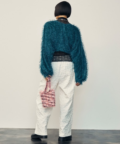 uyu.(ウユ)の「3D Small Flower Casual Pants / 立体スモールフラワーカジュアルパンツ【uyu.】(スラックス・レディース・ブラック/クリーム/ホワイト・FREE)」の10枚目の写真