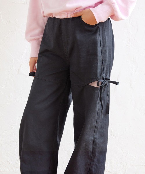 RANCLIC サイドスリットデニムリボンパンツ Sサイズ 予約販売】side slit denim ribbon pants – RANCLIC