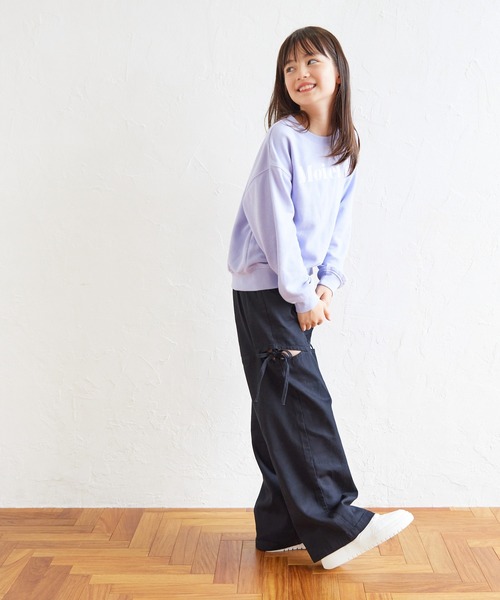 coca(coca)(コカ)の「キッズ サイドスリットリボン付きパンツ(デニムパンツ・キッズ・ブルー/ブラック・120/130/140/150)」の12枚目の写真