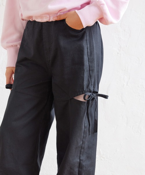 coca(coca)(コカ)の「キッズ サイドスリットリボン付きパンツ(デニムパンツ・キッズ・ブルー/ブラック・120/130/140/150)」の10枚目の写真