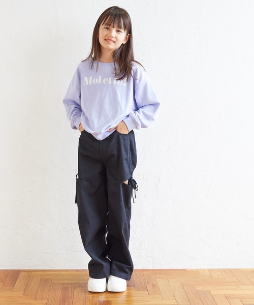 coca(coca)(コカ)の「キッズ サイドスリットリボン付きパンツ(デニムパンツ・キッズ・ブルー/ブラック・120/130/140/150)」の11枚目の写真
