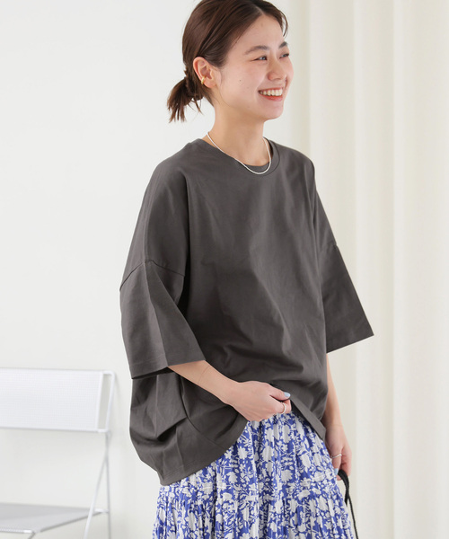 JOURNAL STANDARD relume(ジャーナルスタンダード レリューム)の「《追加2》タックコクーンプルオーバー(Tシャツ/カットソー・レディース・ブラック系その他/ホワイト/ライトグレー・FREE)」の3枚目の写真