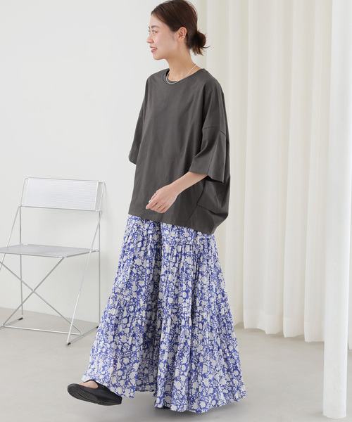 JOURNAL STANDARD relume(ジャーナルスタンダード レリューム)の「《追加2》タックコクーンプルオーバー(Tシャツ/カットソー・レディース・ブラック系その他/ホワイト/ライトグレー・FREE)」の6枚目の写真