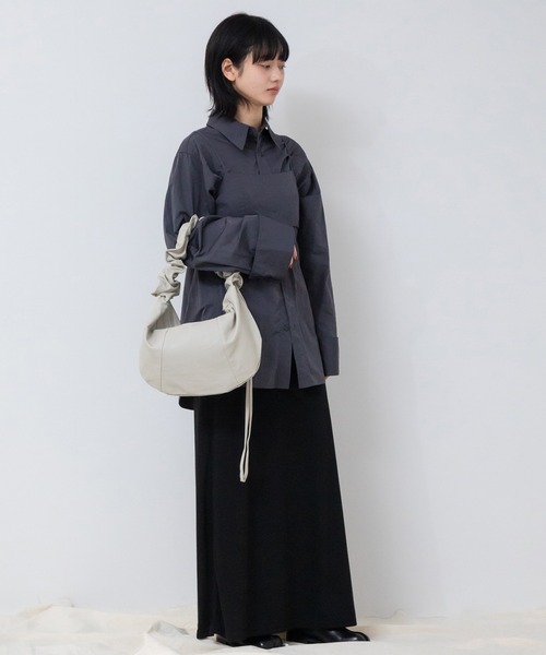 2WAYギャザーフリルショルダーバッグ / 秋服 春服 冬服スエード