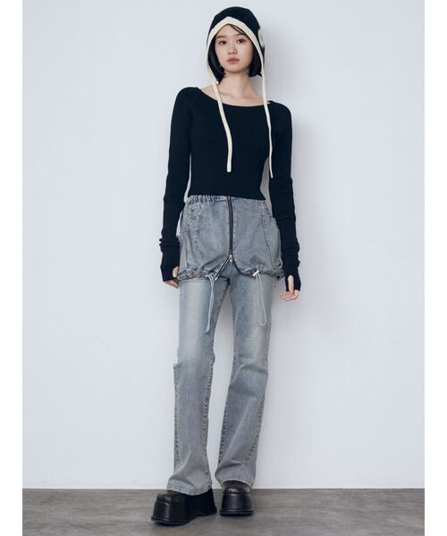 EMODA(エモダ)の「ハンドウォームリブニット(ニット/セーター・レディース・グレー/ブラック/アイボリー・FREE)」の7枚目の写真