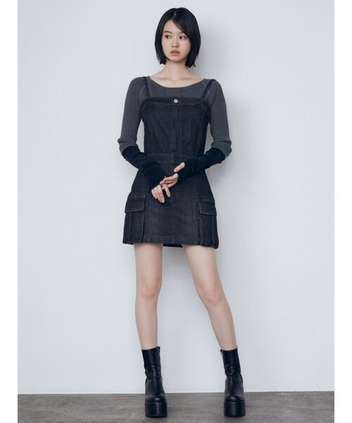 EMODA(エモダ)の「ハンドウォームリブニット(ニット/セーター・レディース・グレー/ブラック/アイボリー・FREE)」の12枚目の写真