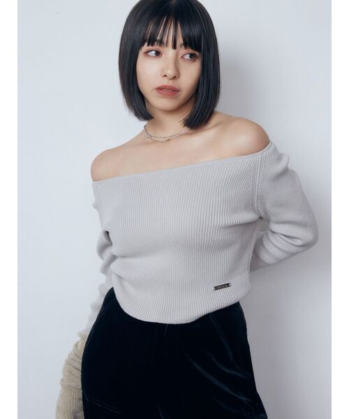 EMODA(エモダ)の「ハンドウォームリブニット(ニット/セーター・レディース・グレー/ブラック/アイボリー・FREE)」の18枚目の写真