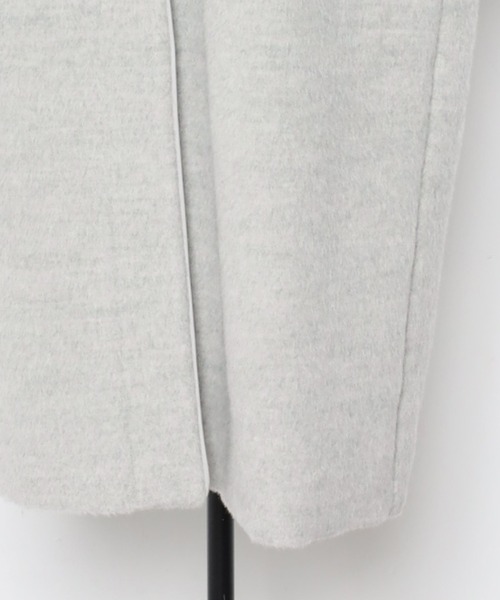 Bonjour Sagan（ボンジュールサガン）の「パイピングシャギーロングコート（ノーカラーコート・レディース・ネイビー/マスタード/ライトグレー/ブラック/ブラウン系その他・FREE）」の9枚目の写真