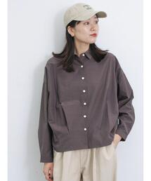 Samansa Mos2 blue | ◎裾タックシャツ(シャツ/ブラウス)