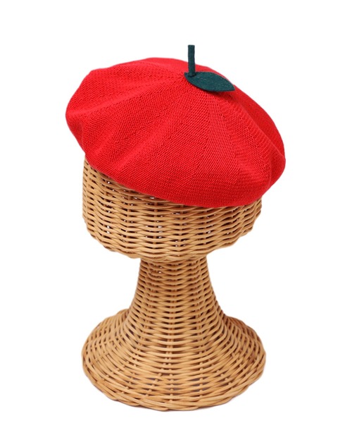 14+（イチヨンプラス）の「サーモリンゴベレー（ハンチング/ベレー帽・キッズ・グリーン/レッド・kids-S/kids-M）」の5枚目の写真