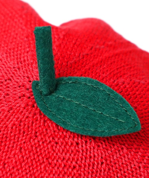 14+（イチヨンプラス）の「サーモリンゴベレー（ハンチング/ベレー帽・キッズ・グリーン/レッド・kids-S/kids-M）」の6枚目の写真