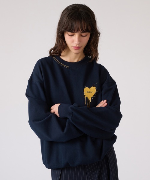 jnhearts ロゴスウェット　ブラック HEART LOGO STITCH SWEAT / ハートロゴスウェット（スウェット