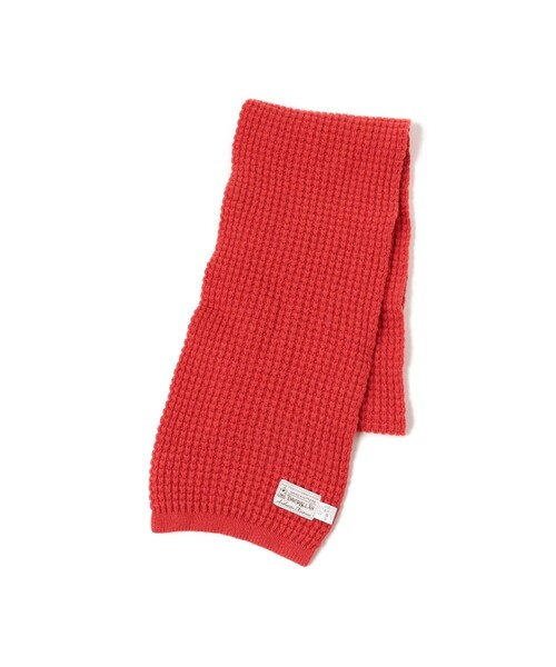 INVERALLAN（インバーアラン）の「INVERALLAN / Pineapple Stitch Scarf（マフラー・メンズ・グレー/レッド・ONE SIZE）」の6枚目の写真