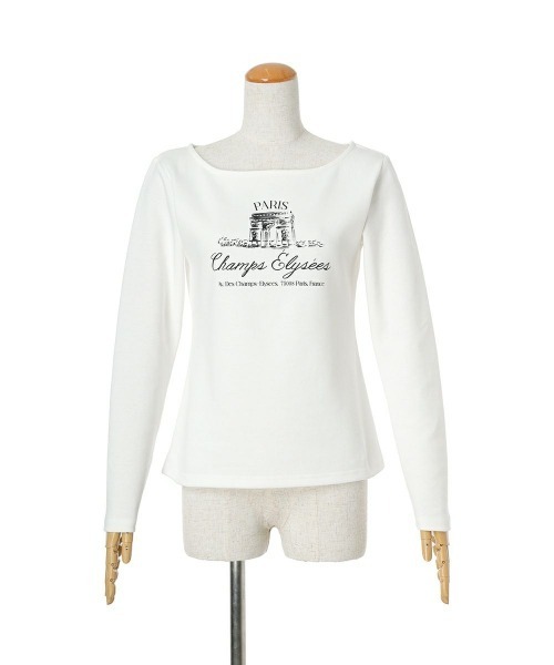 an another angelus（アンアナザーアンジェラス）の「シャンゼリゼ通りプリントロンＴ/ananotherangelus/fint　フィント（Tシャツ/カットソー・レディース・オフホワイト/ライトグレー・FREE）」の14枚目の写真