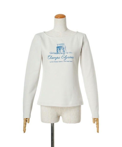 an another angelus（アンアナザーアンジェラス）の「シャンゼリゼ通りプリントロンＴ/ananotherangelus/fint　フィント（Tシャツ/カットソー・レディース・オフホワイト/ライトグレー・FREE）」の15枚目の写真