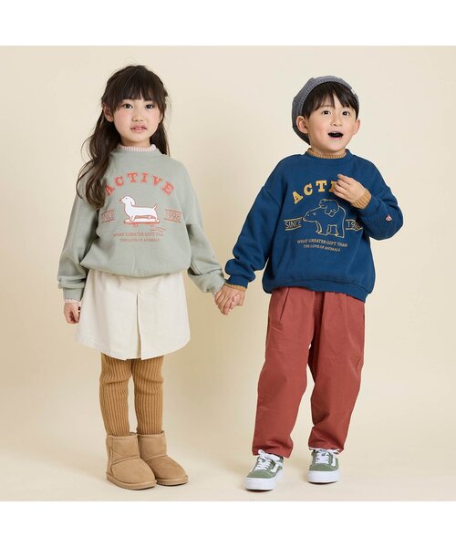 Seraph(セラフ)の「微起毛ストレッチバレルパンツ(その他パンツ・キッズ・オリーブ/レンガ/キナリ/ネイビー・80/90/100/110/120/130/140)」の6枚目の写真