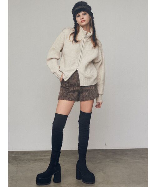 EMODA（エモダ）の「シャギータックショートパンツ（その他パンツ・レディース・グレー/ブラウン・MEDIUM/SMALL）」の14枚目の写真