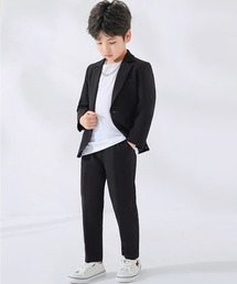 DAY CLOSET | キッズスーツ 長袖ジャケット+パンツ+長袖Tシャツ 3点セット(セットアップ)