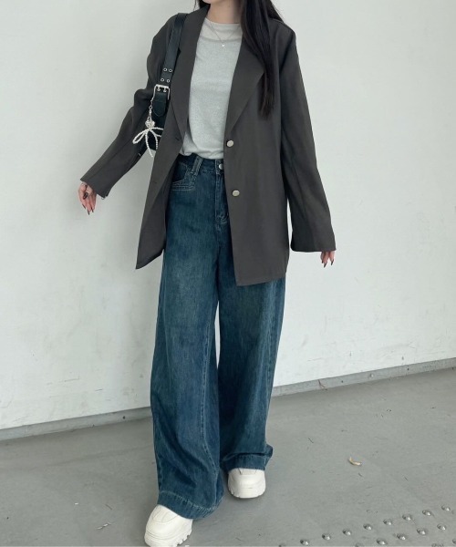 nemne store（ネンネストア）の「《Delfy》ワイドバギーデニムパンツ（デニムパンツ・レディース・インディゴブルー・MEDIUM/SMALL）」の7枚目の写真