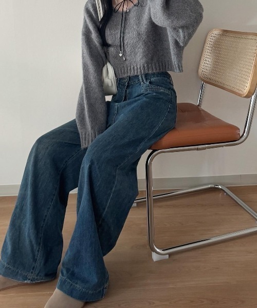 nemne store（ネンネストア）の「《Delfy》ワイドバギーデニムパンツ（デニムパンツ・レディース・インディゴブルー・MEDIUM/SMALL）」の5枚目の写真