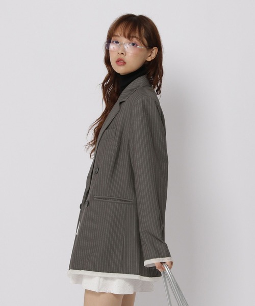 3.3 Field Trip （3.3フィールドトリップ）の「3.3 Field Trip／ダメージＷテーラージャケット（テーラードジャケット・レディース・ベージュ/グレー・FREE）」の10枚目の写真