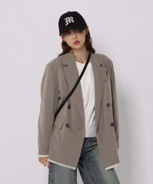 3.3 Field Trip （3.3フィールドトリップ）の「3.3 Field Trip／ダメージＷテーラージャケット（テーラードジャケット・レディース・ベージュ/グレー・FREE）」の19枚目の写真