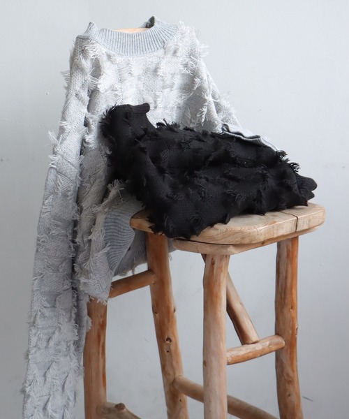antiqua(アンティカ)の「フリンジチェックトップス(その他トップス・レディース・ブラック/グレー・ONESIZE)」の14枚目の写真
