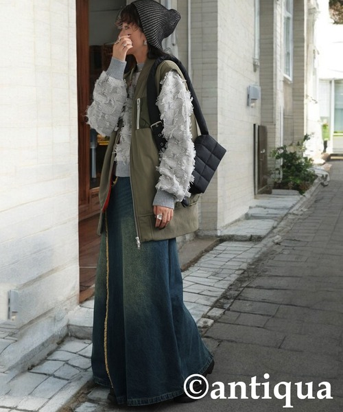 antiqua(アンティカ)の「フリンジチェックトップス(その他トップス・レディース・ブラック/グレー・ONESIZE)」の11枚目の写真