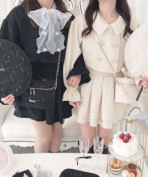 Miridy（ミリディー）の「【apres jour×Miridy】ツイードバニティバッグ（ショルダーバッグ・レディース・ホワイト/ブラック/ベビーピンク/ライトブルー・FREE）」の18枚目の写真
