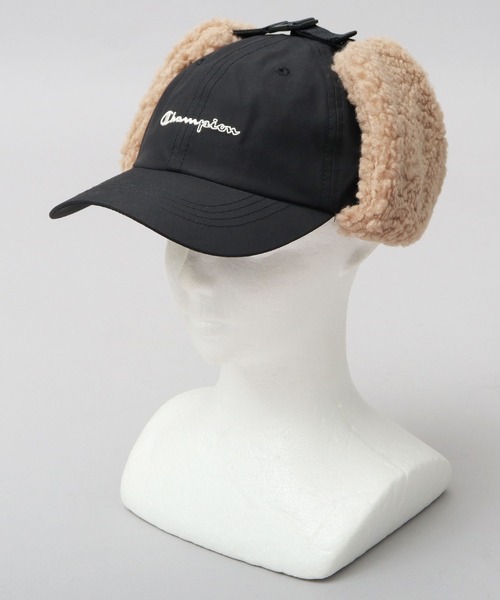 Champion（チャンピオン）の「コットンナイロン タフタ ボアイヤーフラップ付き フライトキャップ（キャップ・メンズ・ブラック/アイボリー/チャコール・FREE）」の13枚目の写真