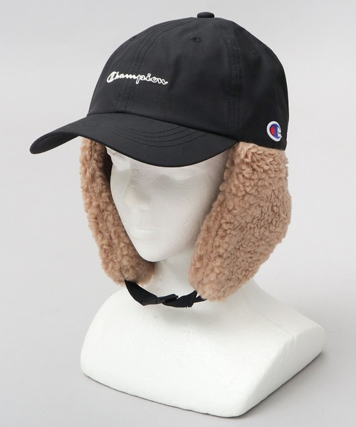 Champion（チャンピオン）の「コットンナイロン タフタ ボアイヤーフラップ付き フライトキャップ（キャップ・メンズ・ブラック/アイボリー/チャコール・FREE）」の19枚目の写真