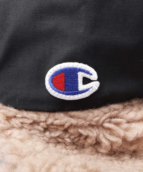 Champion（チャンピオン）の「コットンナイロン タフタ ボアイヤーフラップ付き フライトキャップ（キャップ・メンズ・ブラック/アイボリー/チャコール・FREE）」の5枚目の写真
