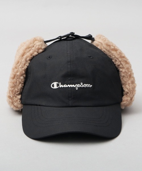 Champion（チャンピオン）の「コットンナイロン タフタ ボアイヤーフラップ付き フライトキャップ（キャップ・メンズ・ブラック/アイボリー/チャコール・FREE）」の9枚目の写真