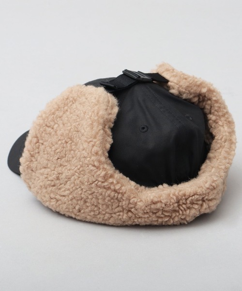 Champion（チャンピオン）の「コットンナイロン タフタ ボアイヤーフラップ付き フライトキャップ（キャップ・メンズ・ブラック/アイボリー/チャコール・FREE）」の21枚目の写真