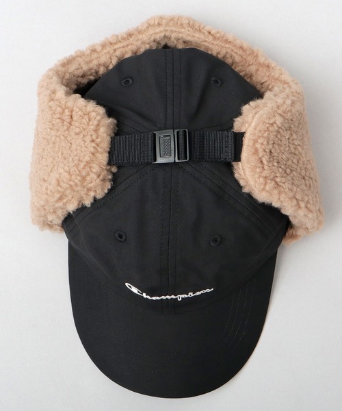 Champion（チャンピオン）の「コットンナイロン タフタ ボアイヤーフラップ付き フライトキャップ（キャップ・メンズ・ブラック/アイボリー/チャコール・FREE）」の15枚目の写真