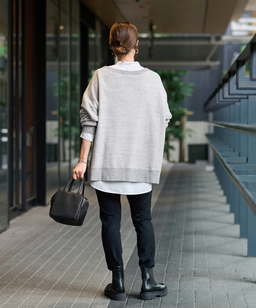 新品タグ付き】ボートネックワイドスウェット