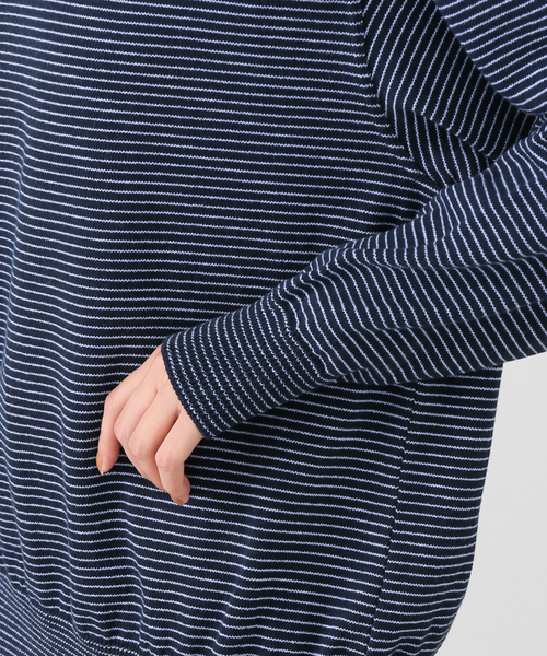 Yonetomi（ヨネトミ）の「別注【YONETOMI/ヨネトミ】*RELUME WAVE COTTON KNIT BORDER（ニット/セーター・レディース・チャコールグレー/ブラウン/ネイビー・SMALL）」の14枚目の写真