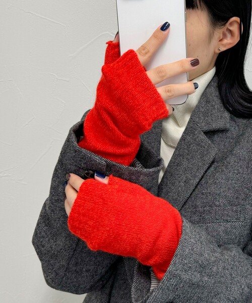 COSY(コージー)の「【COSY/コージー】ウールフィンガーレスグローブ(手袋・レディース・サックスブルー/グレイッシュベージュ/オレンジ・FREE)」の6枚目の写真