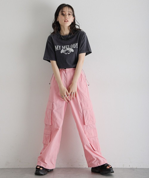 RAGEBLUE（レイジブルー）の「【マイメロディ】加工プリントTシャツ（Tシャツ/カットソー・レディース・ブラック・FREE）」の2枚目の写真