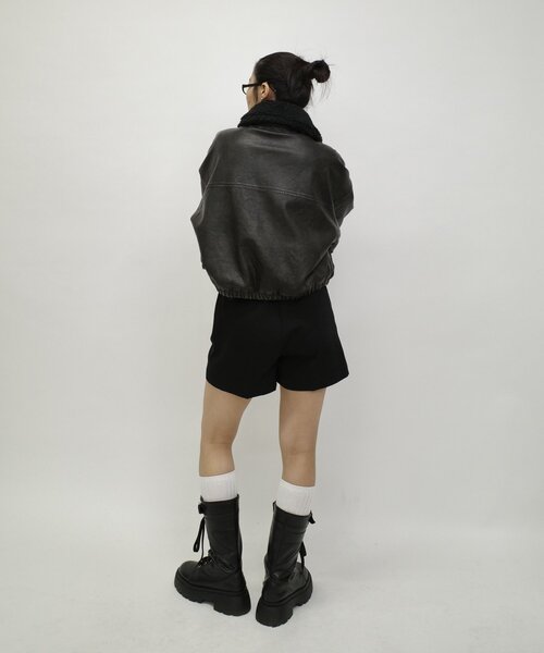 【セール】【UNISEX/サイズ展開あり】3way ヴィンテージライクレザーボアブルゾン（ブルゾン）｜WHO'S WHO gallery（フーズフーギャラリー）